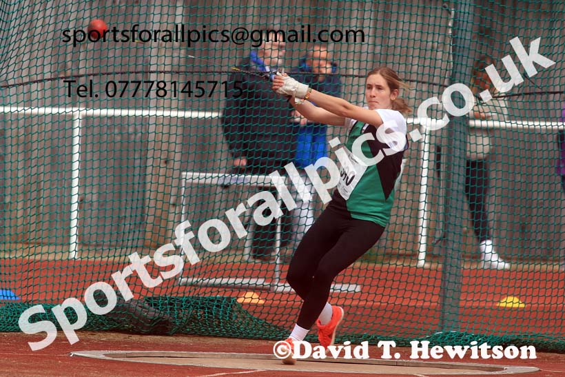 Womens Under-20s hammer, 2024 Northern Senior and Under-20s Track and Field Champs, Middlesbrough.  Photo: David T. Hewitson/Sports for All Pics